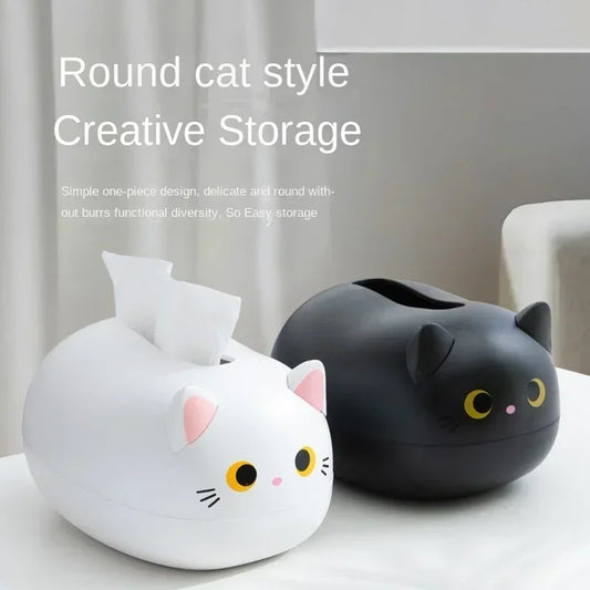 Kawaii Cat Tissue Box Kitchen Napkin Storage Box Wc Paper Container Desktop Toilet Paper Holder Nordic Style Home Decoration