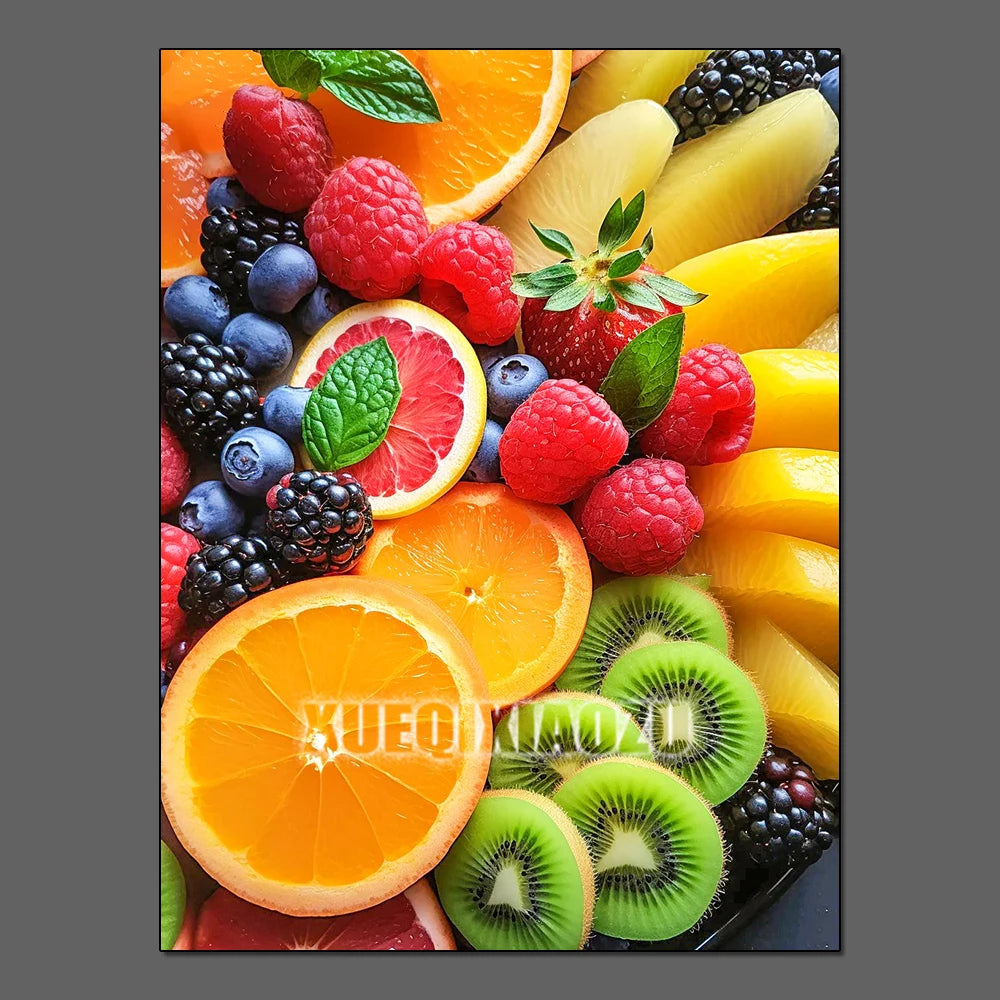 Fruit Diamond Painting Strawberry Lemon Picture Full Diamond Mosaic Cross Stitch Kit Art DIY Kitchen Restaurant Home Decoration