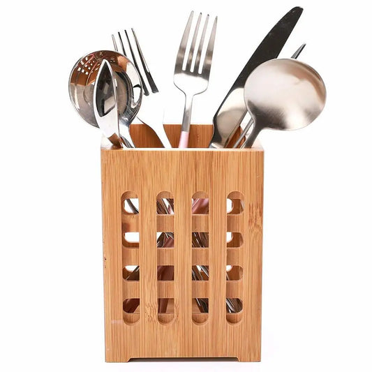 Square Hollow Grid Bamboo Containers Kitchen Utensil Storage Bucket Kitchen Storage Container Elegant Creative Gift Storage Box