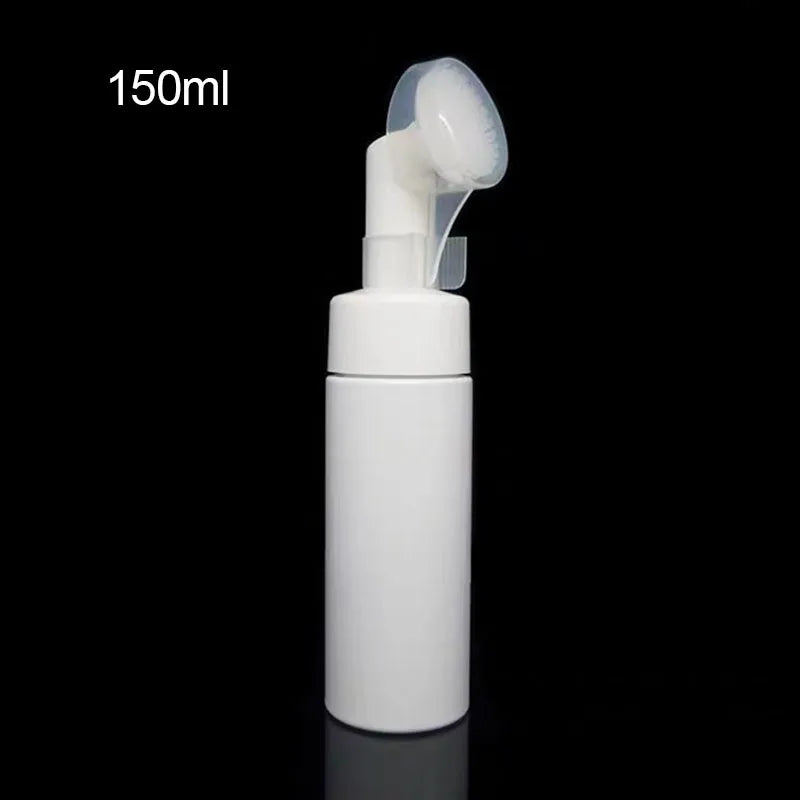 Soap Foaming Bottle Facial Cleanser Foam Maker Bottle with Silicone Clean Brush Portable Facewashing Mousse Foam Bottles