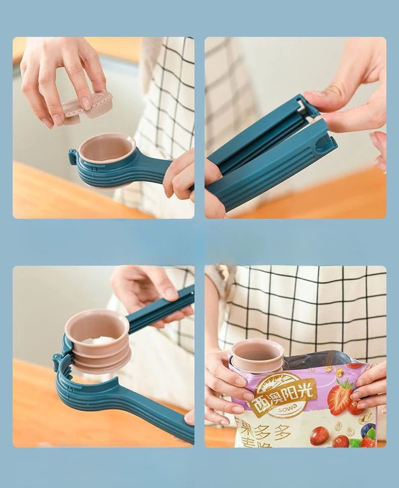 1PC Reuseable Bag Clip Snack Fresh Food Storage Sealing Kitchen Mini Sealer Food Clip with Cap Type Spray Nozzle Moistureproof