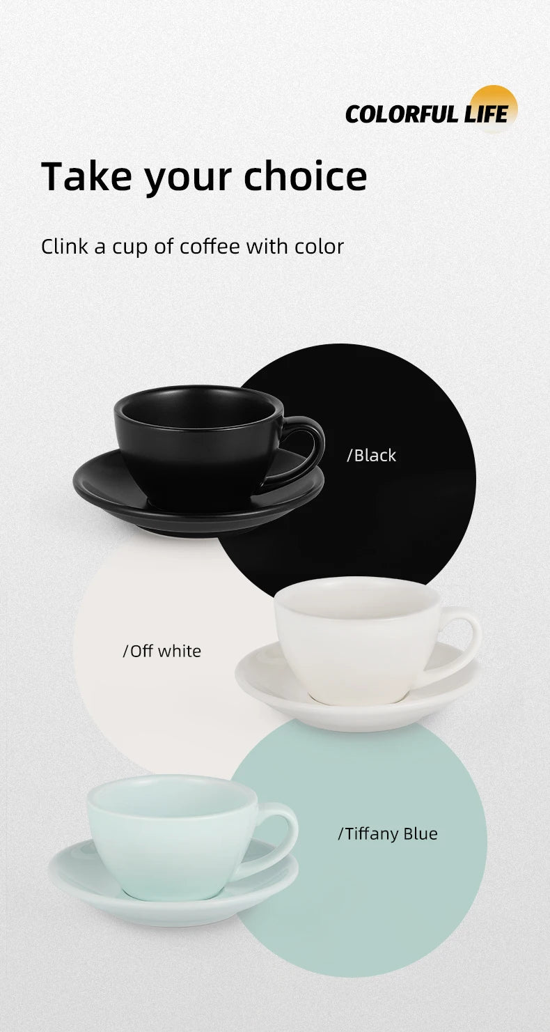 MHW-3BOMBER 280ML Esspresso Cup Saucer & Spoon Ceramic Tea Mugs Set Home Kitchen Accessories Chritmas Gifts for Coffee Lovers