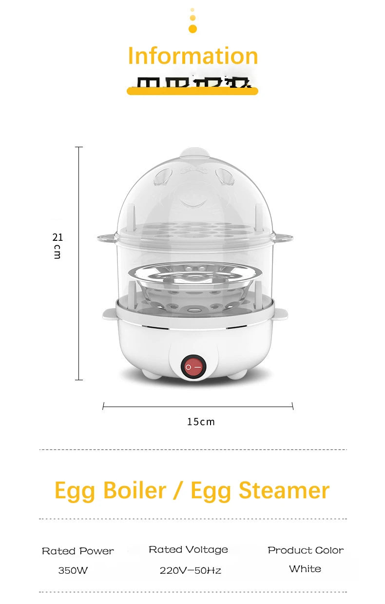 Multi Function Egg Steamer Electric Egg Cooker Corn Milk Steamed Kitchen Cooking Machine Rapid Double Layer Egg Boiler Steamer