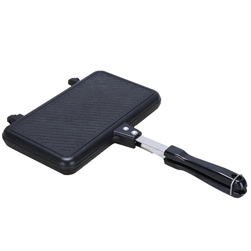 Double Side Bread Frying Pan Non Stick Barbecue Plate Sandwich Toaster Mold Heat-resistant Toastie Waffle Pancake Kitchen Tools