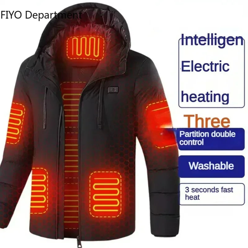11 Zone Heating Jacket Vest Men Electric Heating Padded Jacket Usb Heating Clothes Outdoor Women Cold-proof Warm Ski Down Jacket