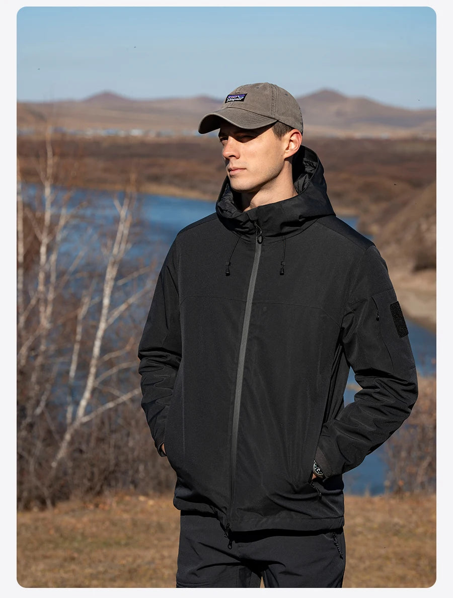 SIMWOOD 2024 Winter New Regular Fit Water-Resistant, Windproof Shell Men’s Winter Jacket with Hood Outdoor Coats