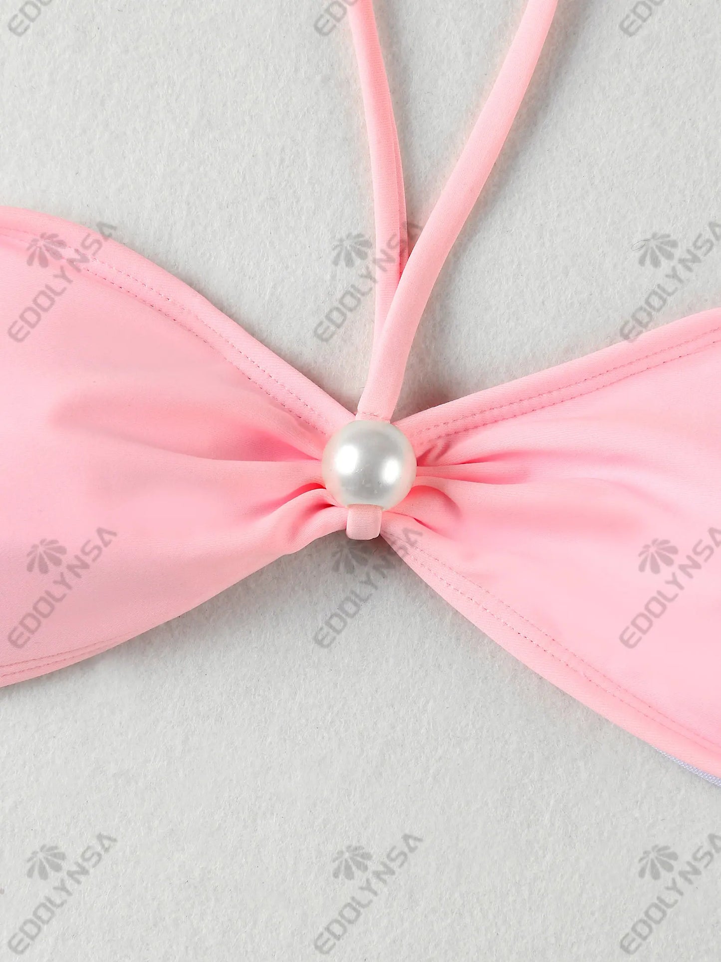 3 Piece Bikini Set 2025 Sexy Pink Swimwear Halter Bathing Suit with Sheer Skirt Beachwear Female Vacation Dresses Swimsuit K193