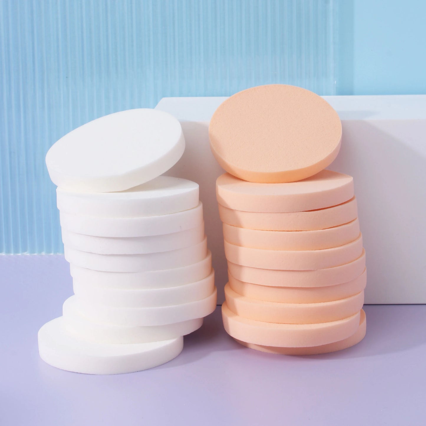 20pcs Cosmetic Puff Makeup Super Soft Puff Wet Dry Dual Use BB CC Cream Contour Facial Makeup Sponge Portable Trave Beauty Tool