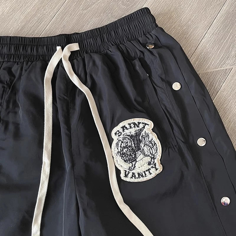 SAINT VANITY Embroidered Buckle Sports Sweatpants Jogger Men Women Drawstring Long Pants Trousers