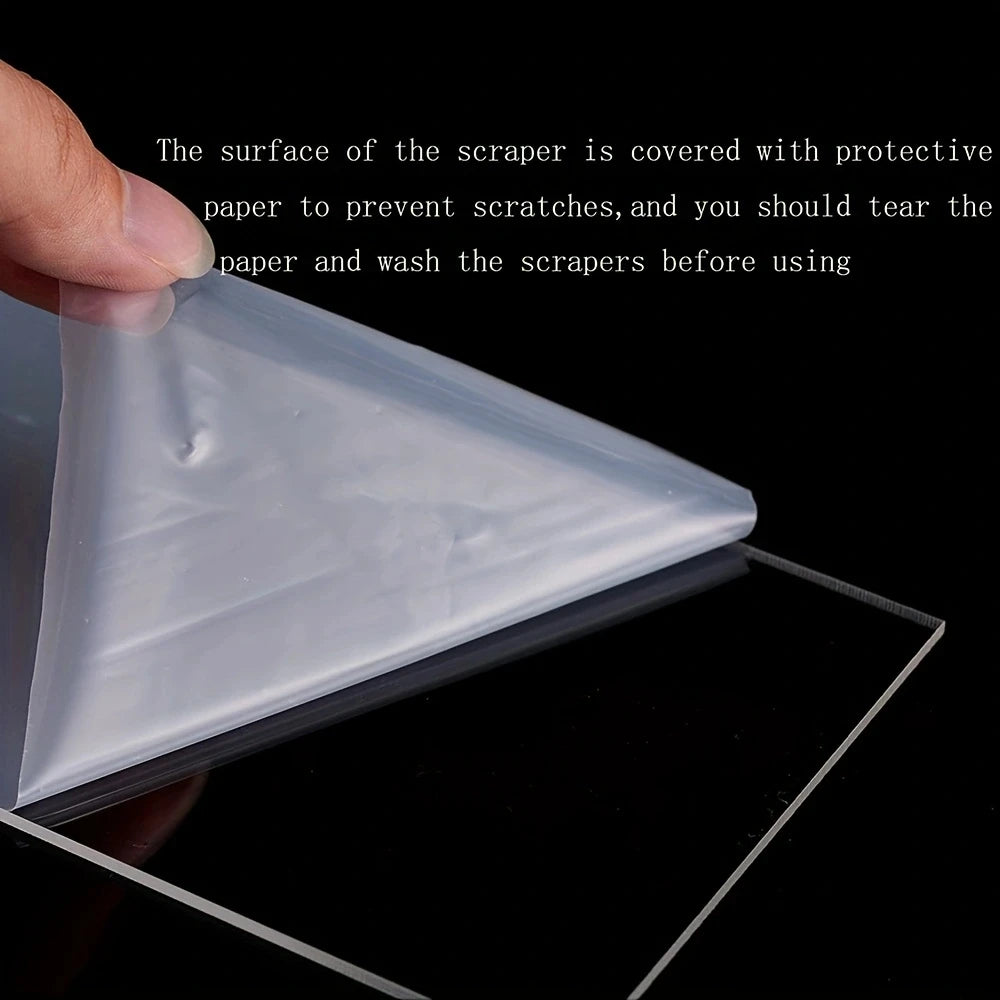 1Pcs Acrylic Cake Scraper Transparent Rectangular Baking Tool for Easy Decorating and Cleaning Kitchen Accessory for Home Bakers