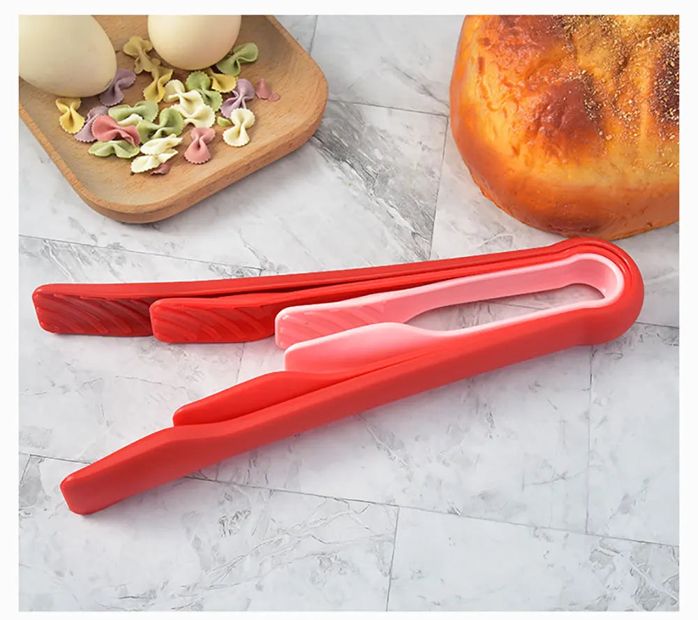 Silicone world 3pcs PP Food Tong Kitchen Tongs Non-slip Cooking Clip Clamp BBQ Salad Tools Kitchen Accessories Cake Food Clip