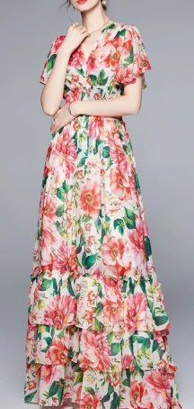 Sexy Print chiffon Short Sleeve V-neck Mini Dress Chic Evening Party Club Summer Vestidos Women Hip Wrap dresses
