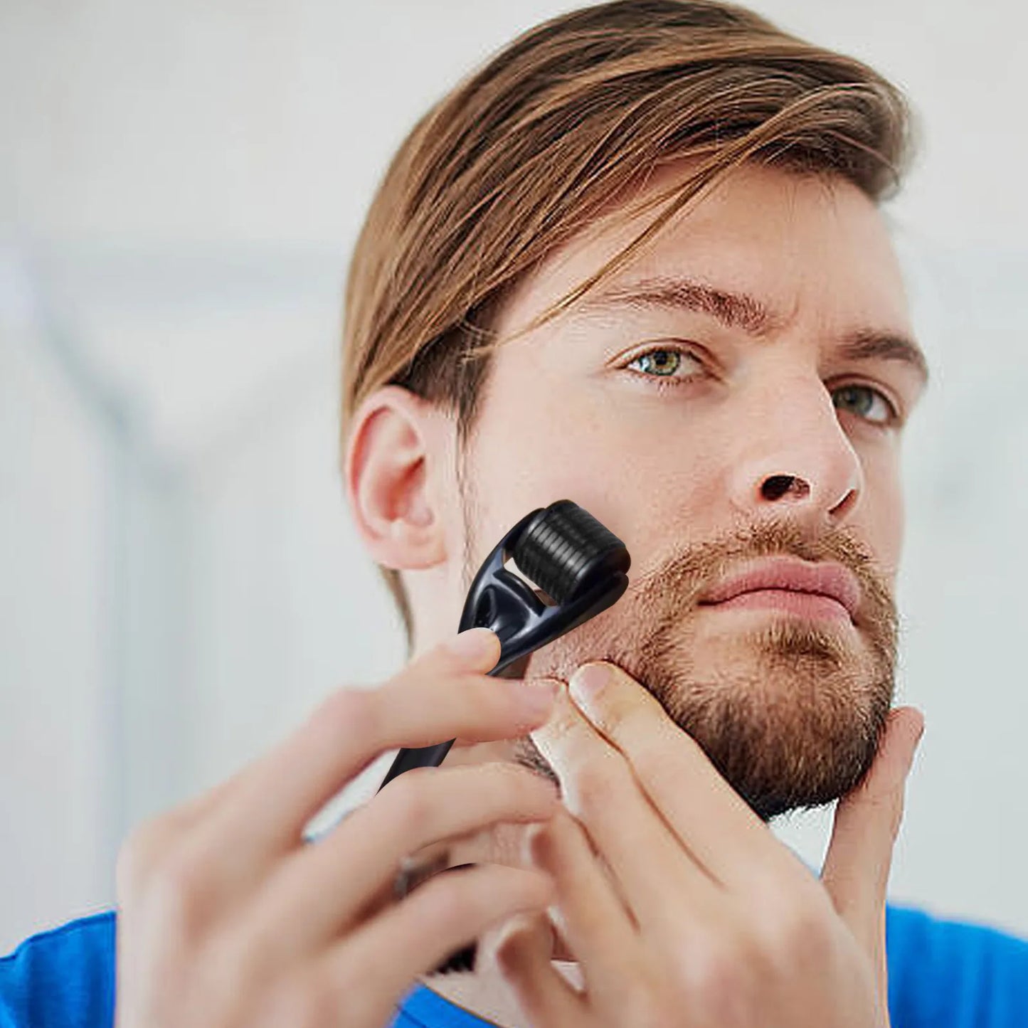 Micro Black Handle And Black Wheel Derma Roller For Facial Body Hair Growth 540 Needles Face Roll Tool Skin Beard 0.2 0.25 0.3mm