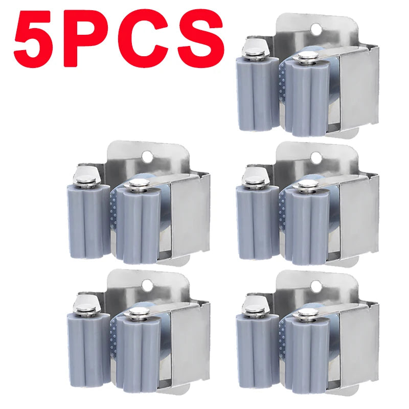 Multi-Purpose Mop Storage Hooks Wall Mounted Punching Type Mop Broom Organizer Holder Rack With Screws Kitchen Bathroom Supplies