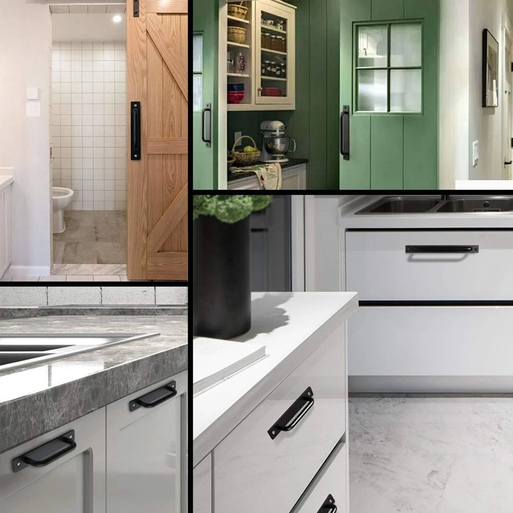 Door Handle Cabinet Pulls Aluminum Push-pull Balcony Gate Window Pulls Knob Kitchen Furniture Hardware Handle