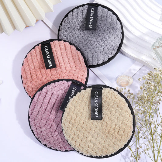 MAANGE 4PCS Reusable Makeup Remover Puff Cotton Makeup Removal Pads Soft Facial Cleaning Puffs Towel Washable Cleansing Tool