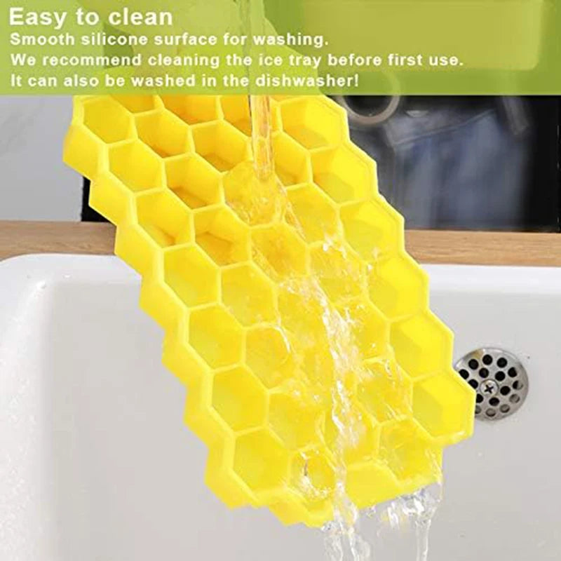 Reusable Silicone Ice Cube Mold Honeycomb Ice Cube Trays BPA Free Ice Maker Ice Jelly Juice Mould Whiskey Cocktail Kitchen Tool