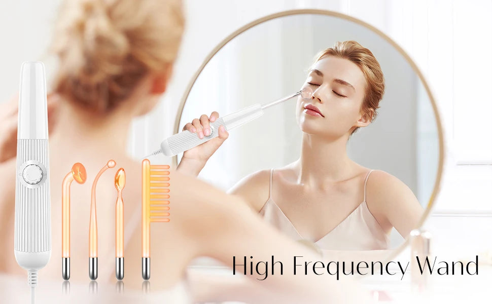 DARSONVAL High Frequency Red Light Therapy Wand Neon Electrotherapy Glass Tube Acne Spot Wrinkles Remover Beauty Facial Care