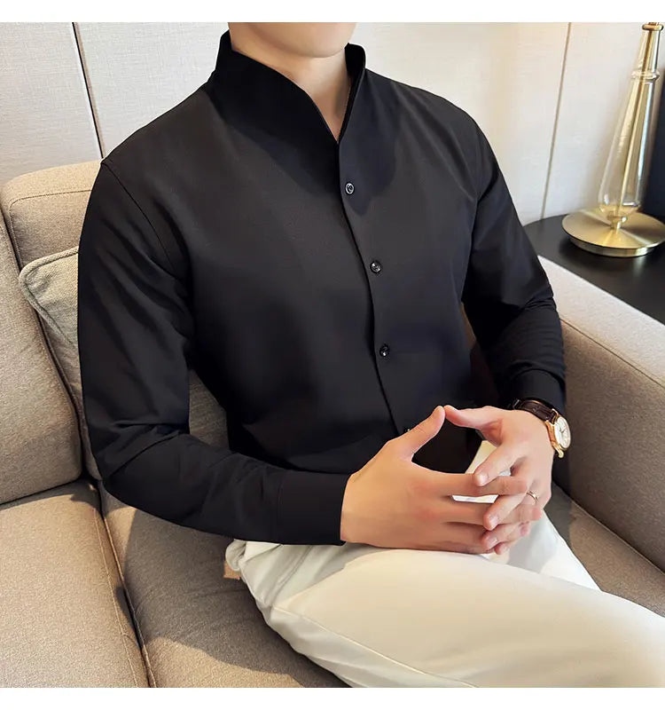 Shirts Men Dress Spring High Quality Shirts Slim Men's Business Formal Social Long Sleeve Men Casual Chemise Homme Tuxedo Shirts