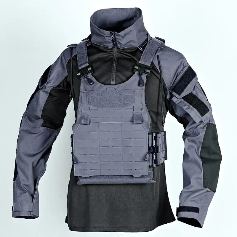 Combat Shirts Hoodies Tops Men Airsoft Tactical Shirt 1/4 Zip Long Sleeve Paintball Camping Hunting Work Clothing Wear Resistant