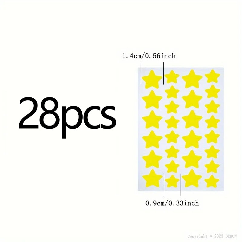 28/112/224pcs Multi-Color Star Stickers - Waterproof And Sweat-Proof To Cover Facial Blemishes - Skin-Friendly Concealer Sticker