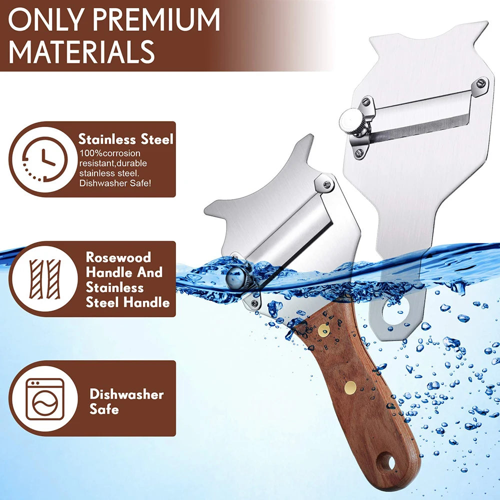 Truffle Slicer Adjustable Blade Stainless Steel Cheese Chocolate Truffle Shaver with Rosewood Handle Truffle Cutter Kitchen Tool