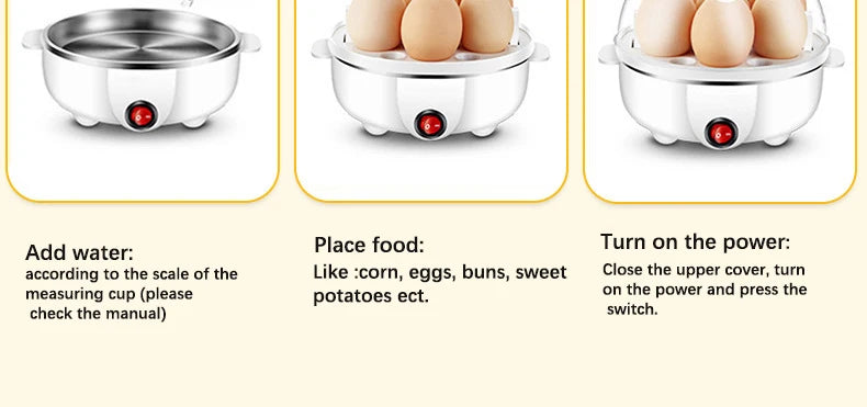 Multi Function Egg Steamer Electric Egg Cooker Corn Milk Steamed Kitchen Cooking Machine Rapid Double Layer Egg Boiler Steamer