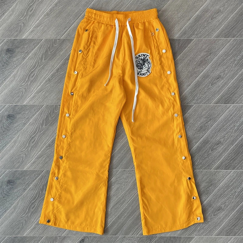 SAINT VANITY Embroidered Buckle Sports Sweatpants Jogger Men Women Drawstring Long Pants Trousers