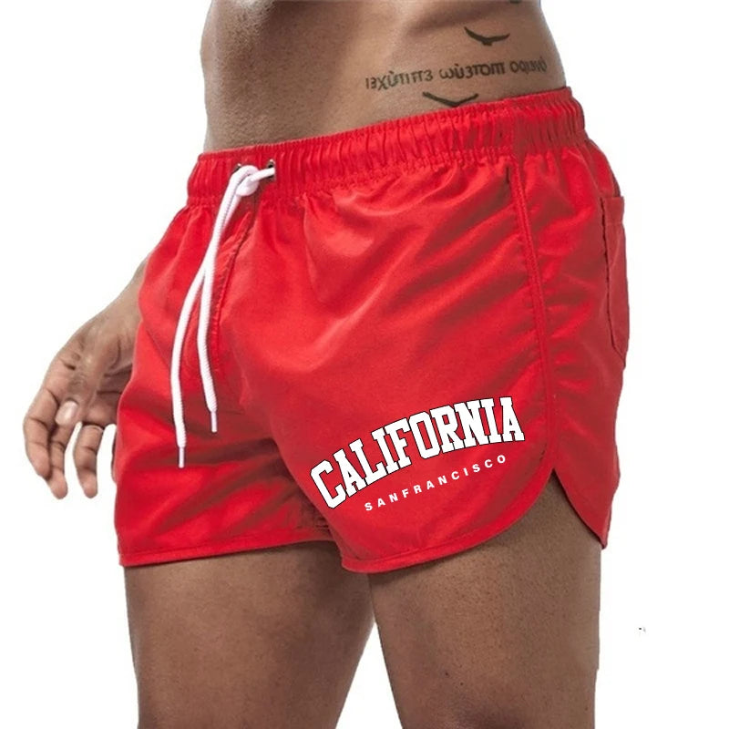 California Fashion Men's Board Shorts High Quality Beach Casual Fashion Short Pants Male Summer Running Cycling Fitness Shorts
