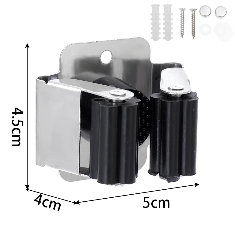 Multi-Purpose Mop Storage Hooks Wall Mounted Punching Type Mop Broom Organizer Holder Rack With Screws Kitchen Bathroom Supplies