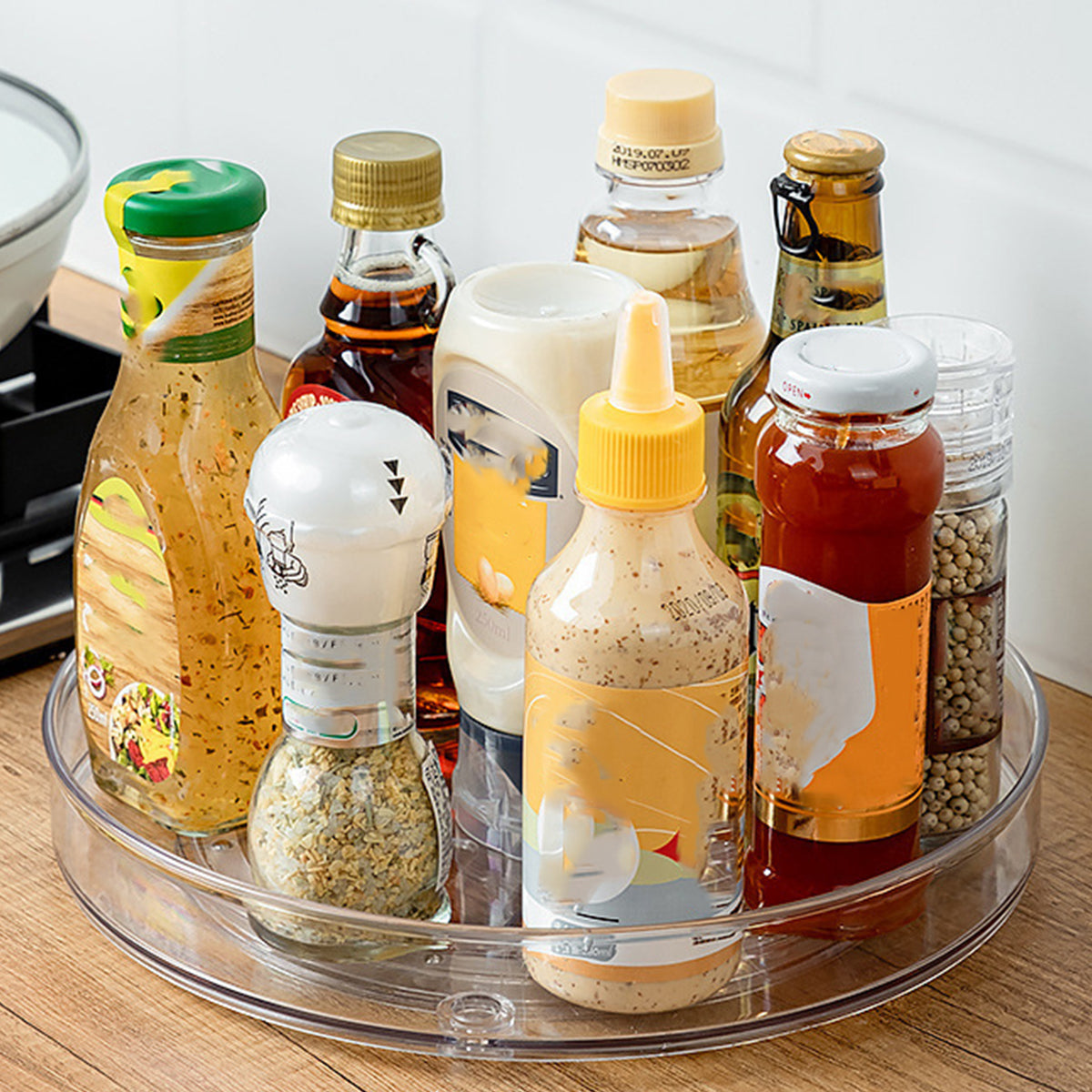 360° Rotating Storage Trays Stainless Steel Kitchen Spice Organizer Turntable Multifunction Bathroom Round Storage Carousel New