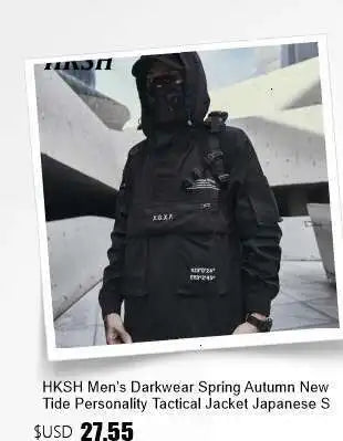 HKSH Autumn Winter Men's Tide Dark V-neck Cotton Jacket Women Splice Fur Patchwork Sleeveless Vest Zipper Chic Down Coats HK2466