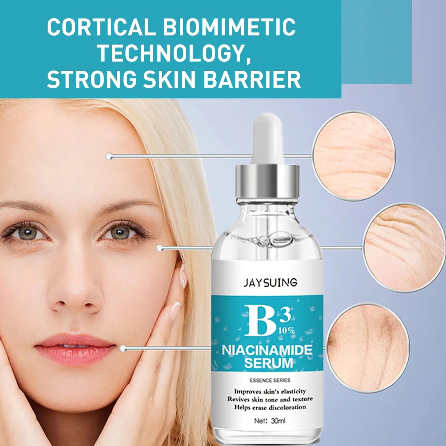 Nicotinamide Smooth Facial Skin Care Younger Serum Smooth Wrinkle Serum Collagen Lifting Firming Fine Lines Repair Face Essence