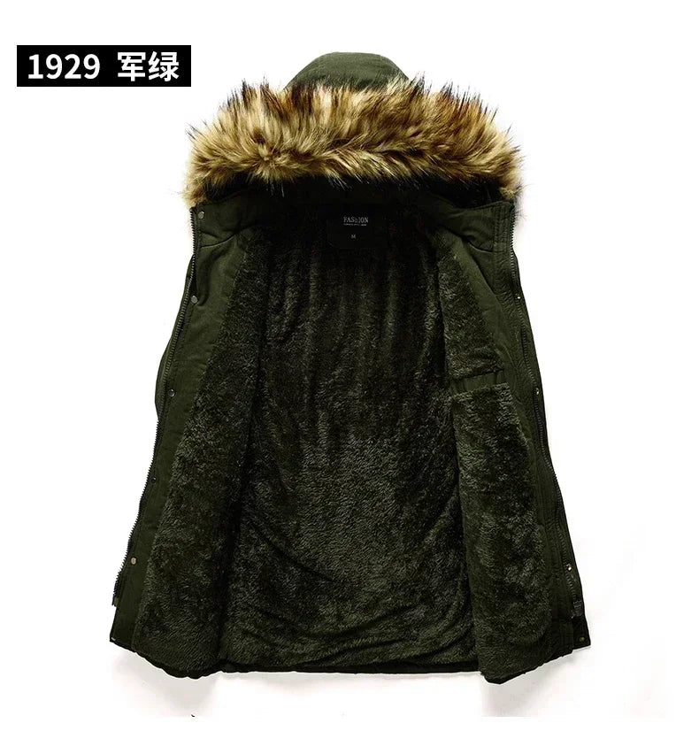 Camouflage Jacket Winter Hooded Velvet Thick Windproof Coat Men Warm Male's Medium-long Parkas New Mens Camo Parka Coat