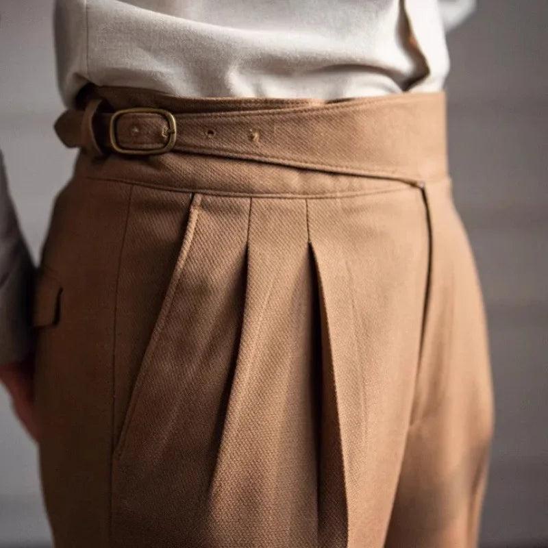 2023 Autumn/winter New Italian Style High-waisted Straight-leg Long Pants Casual Versatile Trousers For British Men