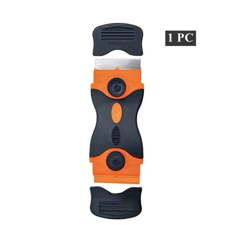 Double-Sided Scraper W/ 20pcs Razor Blade Auto Film Sticker Glue Ice Remover Razor Gap Glass Kitchen Car Cleaner Squeegee Knife