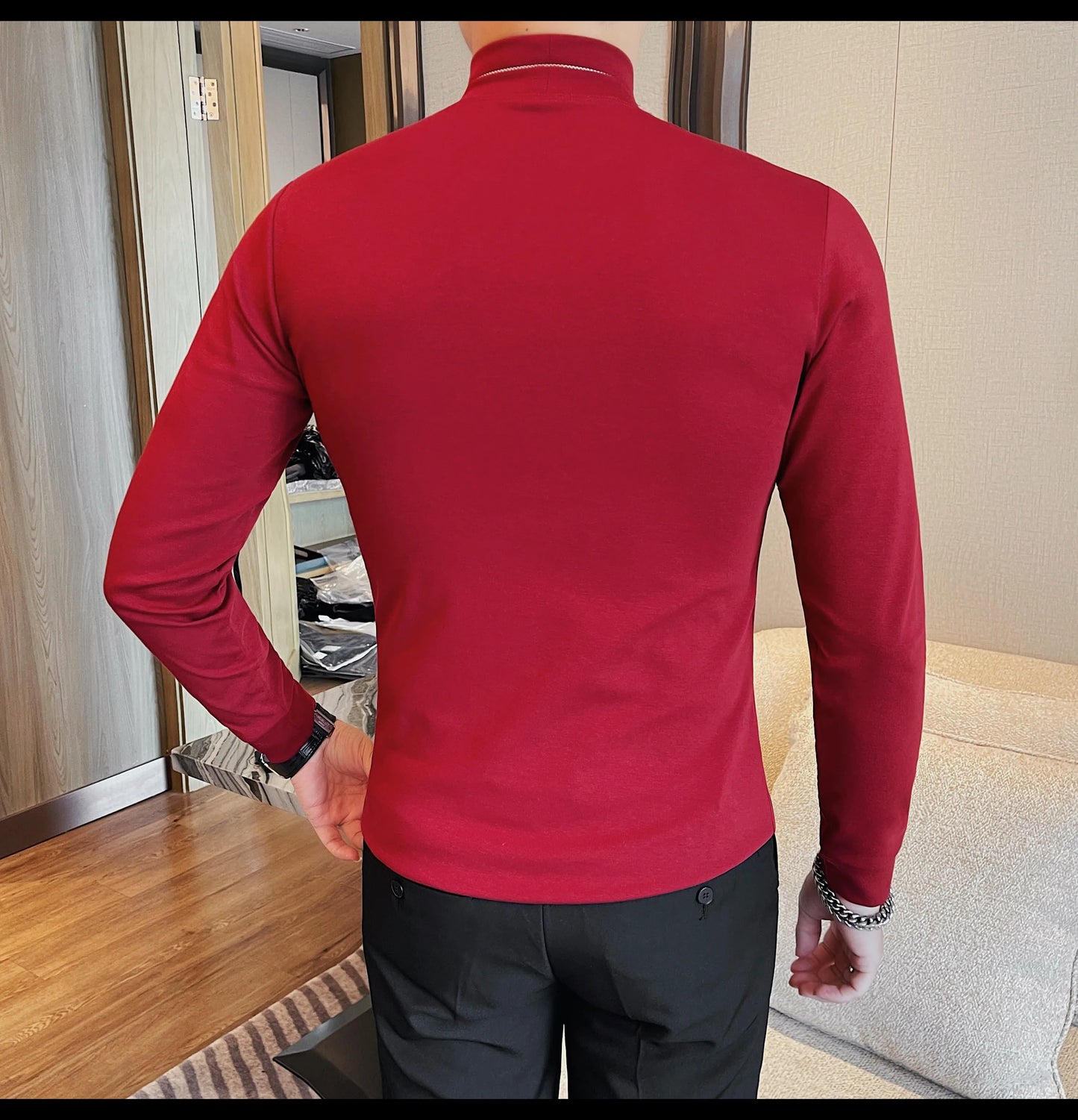 Men's T Shirts Autumn Winter New Turtleneck Long Sleeve T-Shirts For Men Clothing 2025 Slim Fit Casual Basic Tee Shirt Homme 4XL