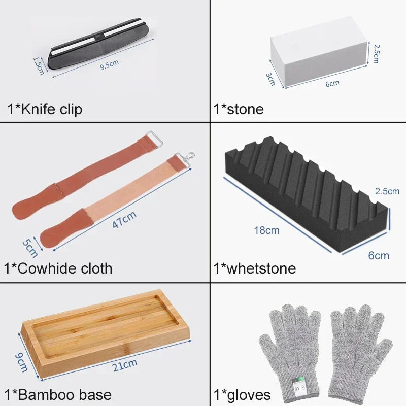 Sharpening Stone Knife Professional Sharpener Whetstone Dual Side Set Grinding Shapner Water Wetstone Kitchen Accessories Tool