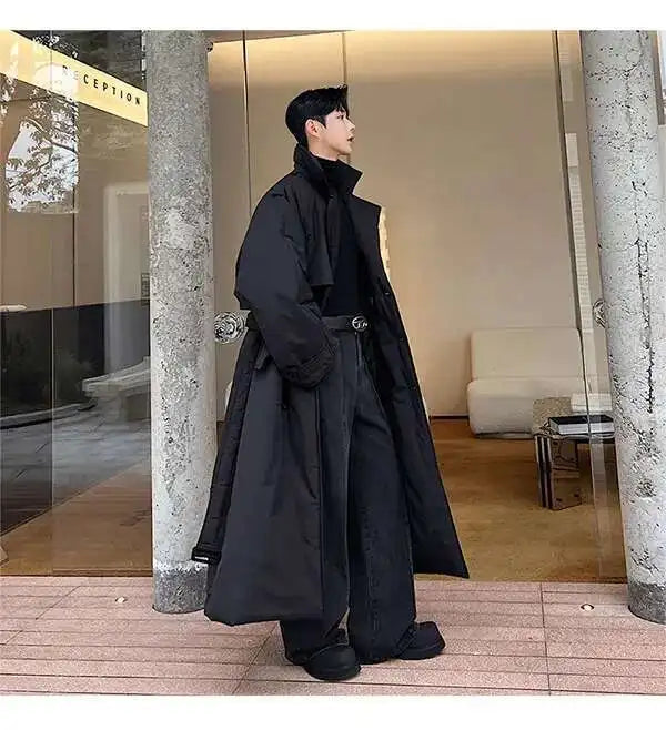 LUZHEN Winter Stylish Double Breasted Long Padded Coat Men's Original Design Thickened Knee-length Trench Trendy 2023 New Cac4db