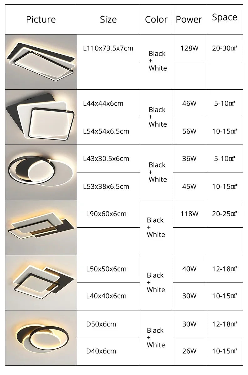 Modern Round Square LED Chandelier Simple Dimming Ceiling Lamps for Living Dining Room Kitchen Bedroom Indoor Lighting Fixture