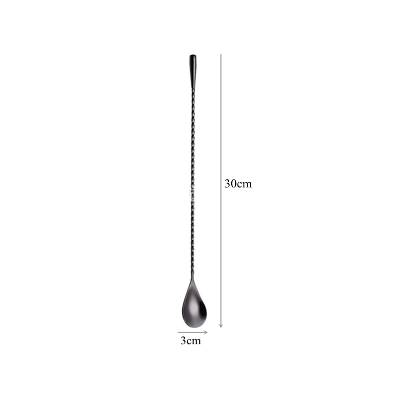 30/40/50cm Long Spiral Handle Cocktail Spoon Bartender Drink Shaker Muddler Stirrer Whisky Mixing Rod Kitchen Bar Utensils