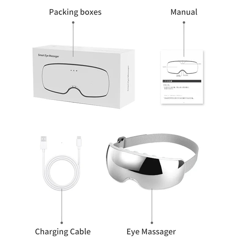 Eye Massager Acupoint Vibration Pulse Hot Compress Eye Care With Bluetooth Music Relieve Fatigue Visible Eye beauty instrument