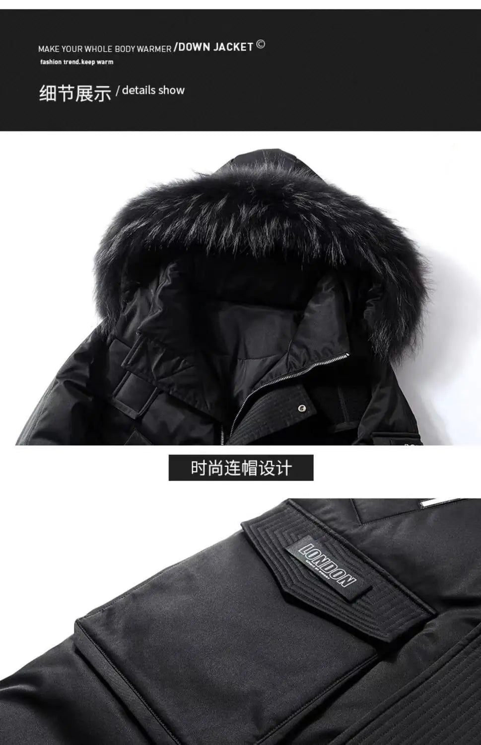 Autumn Winter Thickened Warm Cold-proof Mid-length Over-the-knee Jackets Men's Loose Casual High Street Parkas Male Clothes