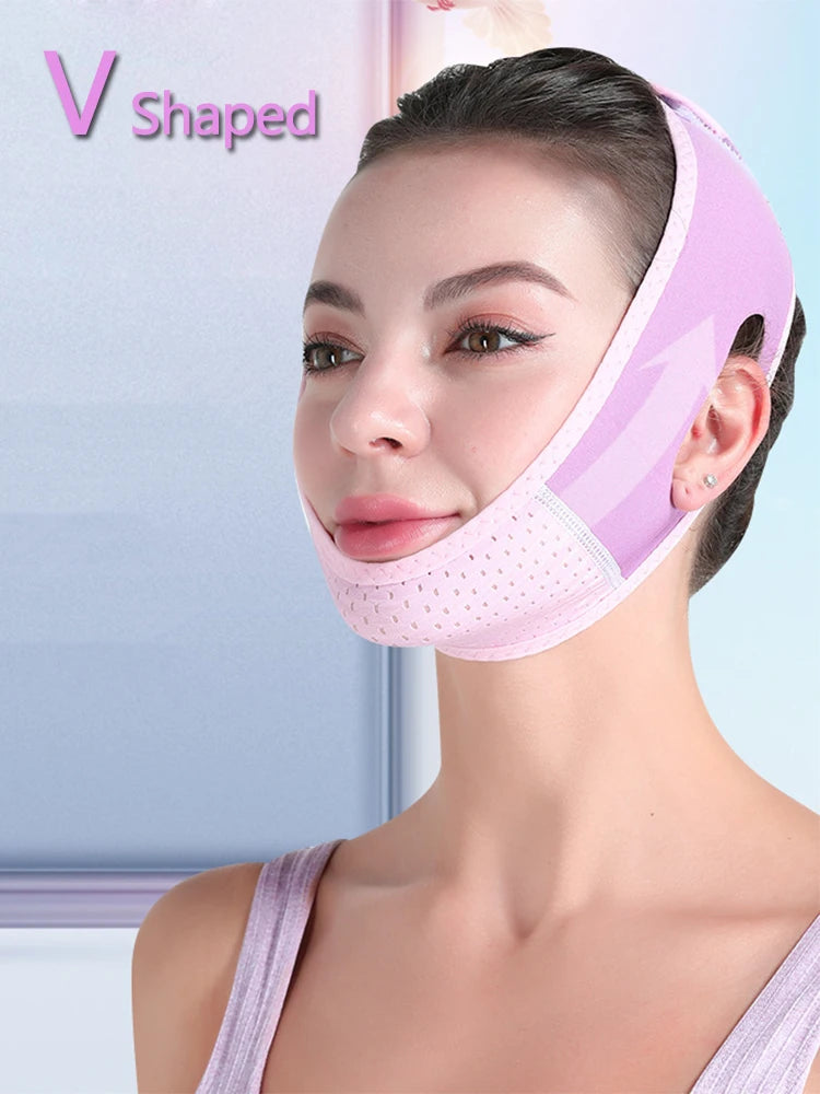 Double Chin Remover Facial Lifting Slimming Bandage V Line Shaped Cheek Face Lift Up Belt Strap Jaw Face Tightening Massagers