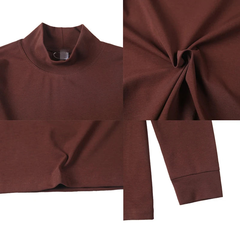 Men's T Shirts Autumn Winter New Turtleneck Long Sleeve T-Shirts For Men Clothing 2025 Slim Fit Casual Basic Tee Shirt Homme 4XL