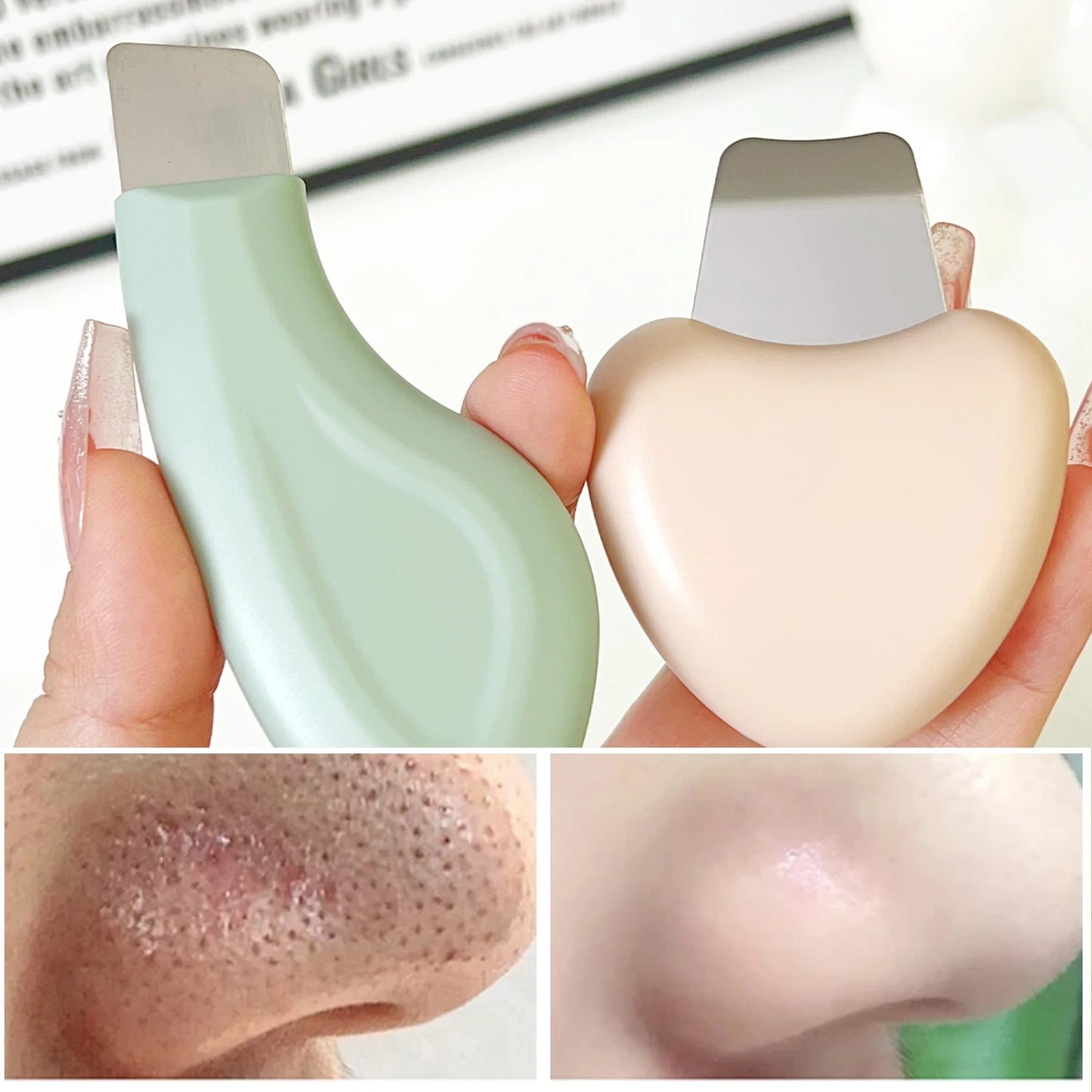 Mini Skin Scrubber Face Spatula Portable Facial Skin Exfoliator Scraper Blackhead Remover Pore Shovel Facial Deep Cleansing Tool