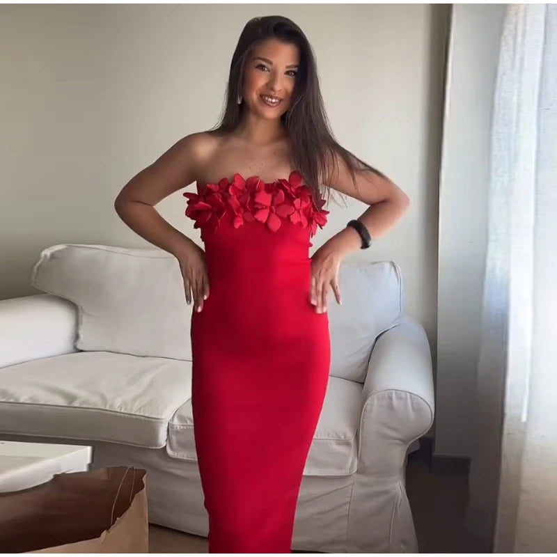 Sexy Off Shoulder Ruffles Women's Dresses Fashionable Lace Up Solid Slim Fit Long Dress Female Summer Beach Holiday Party