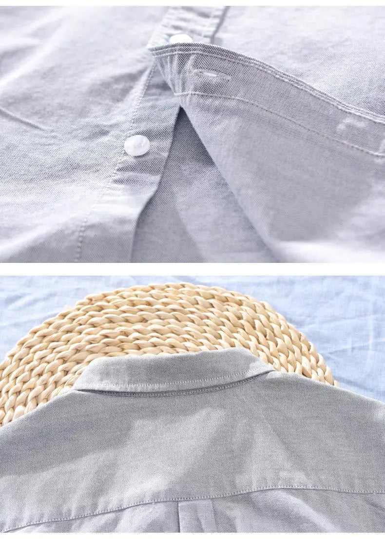 2024High-quality Men Solid Color Short-sleeve Shirts Made 100% Cotton, Suitable for Business  Casual Wear.M-3XL Loose Jacket