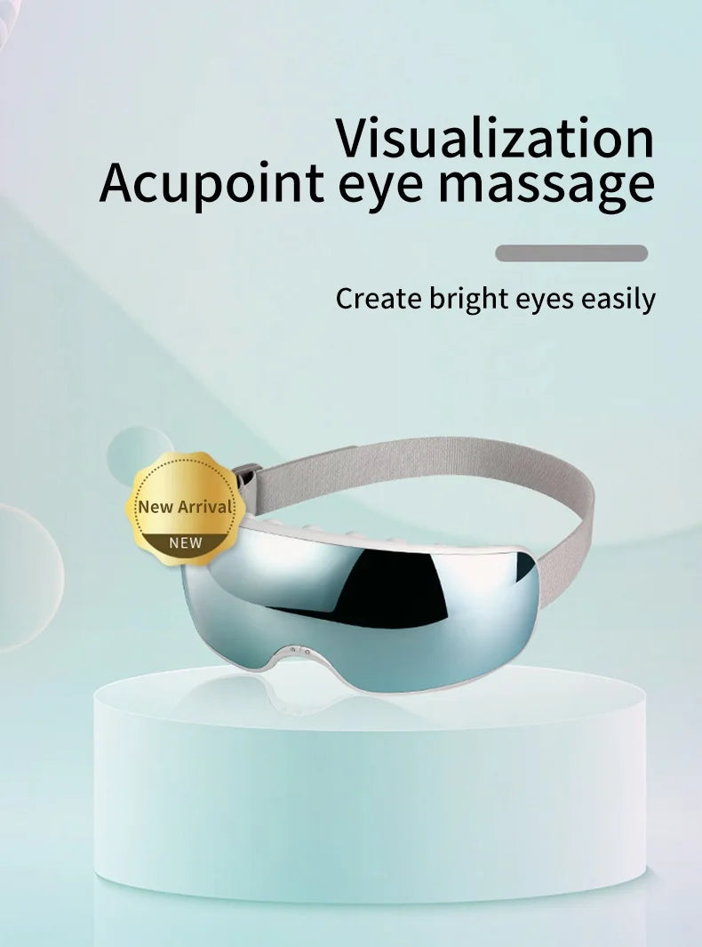 Eye Massager Acupoint Vibration Pulse Hot Compress Eye Care With Bluetooth Music Relieve Fatigue Visible Eye beauty instrument