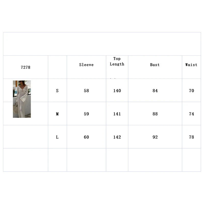 Sexy Cover Up Long Sleeve Long Dress Women Backless Beach Wear Bathing Suit Knitting Swimwear knitted Beach Dress Tunic Robe